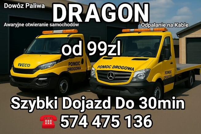 24h TANIO od 99zl Laweta Zielona Góra-DRAGON, Pomoc Drogowa