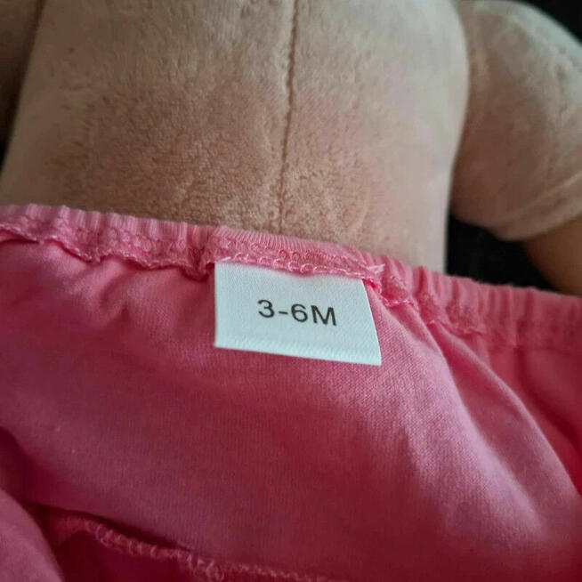 Różowy kombinezon + opaska | Uroczy look 3-6m