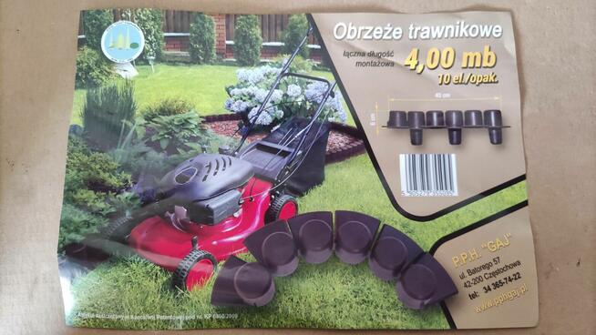 Obrzeże trawnika, długość 4 metry, dostępne 12 sztuk