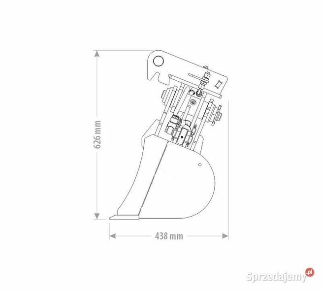 ŁYŻKA SKARPOWA HYDRAULICZNA 1,9 - 2,6 T