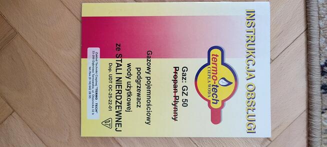 Gazowy podgrzewacz wody nierdzewny