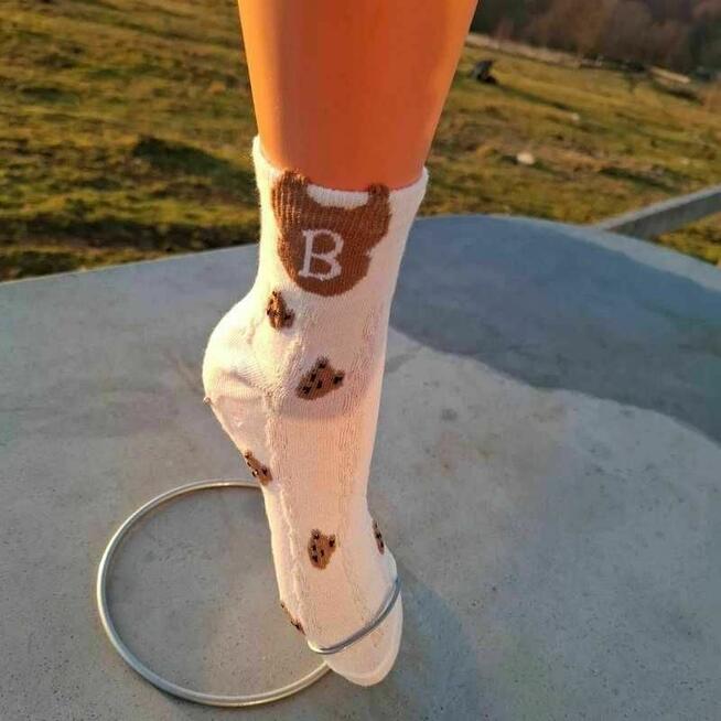 Zestaw 6 skarpetek pudrowy róż / biały