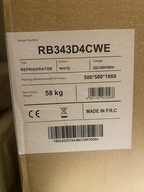 Lodówka HISENSE RB343D4CWE 180cm Biała