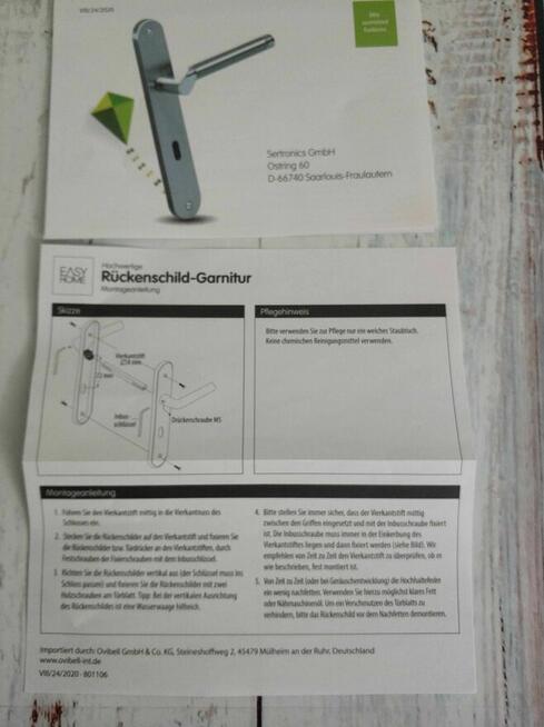 Wysokiej Jakości Klamka do Drzwi Easy H857 srebrna z szyldem