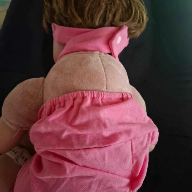 Różowy kombinezon + opaska | Uroczy look 3-6m