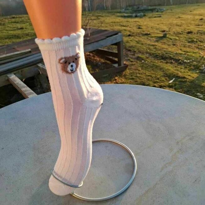 Zestaw 6 skarpetek pudrowy róż / biały