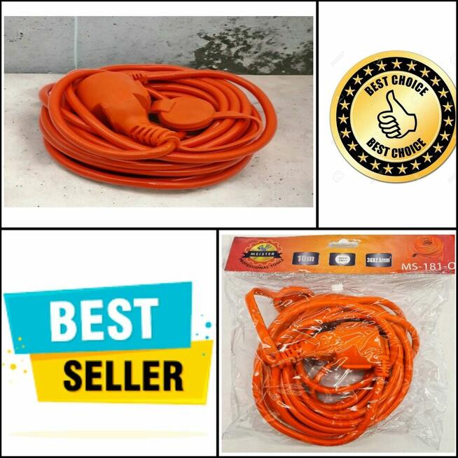 Przedłużacz 10 m bez rolki 3x2,5