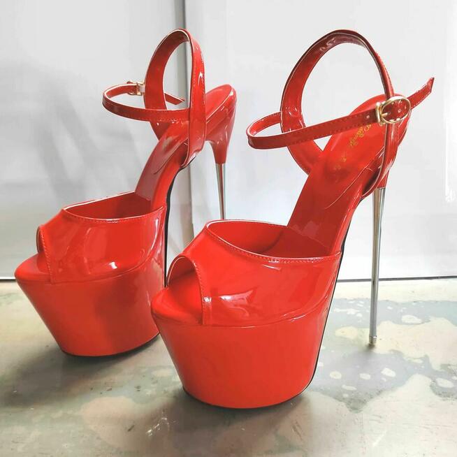 Sandały koturn 9 cm kolory obcas 19 cm