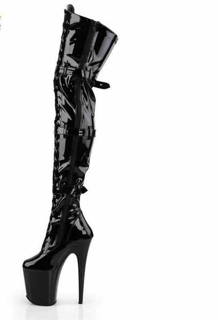 Kozaki za kolano wiązane czarne