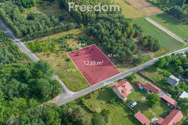 Malownicza działka budowlana 1239 m2 Grzegorzewice