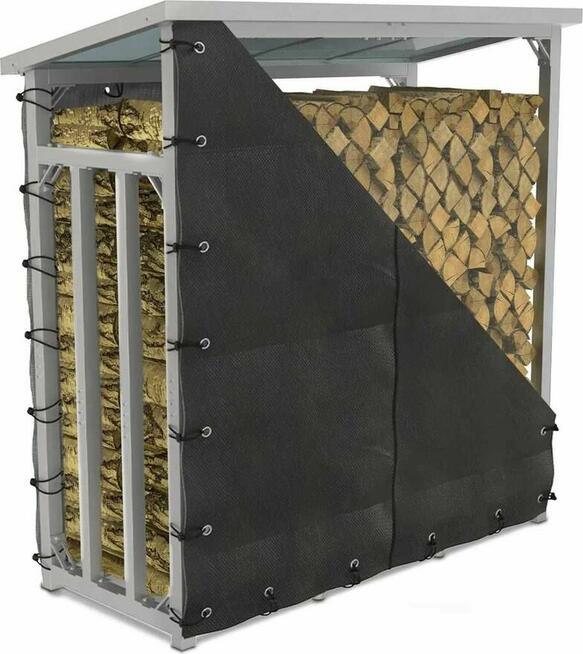 Stojak na drewno opałowe na zewnątrz metalowy, ocynkowany