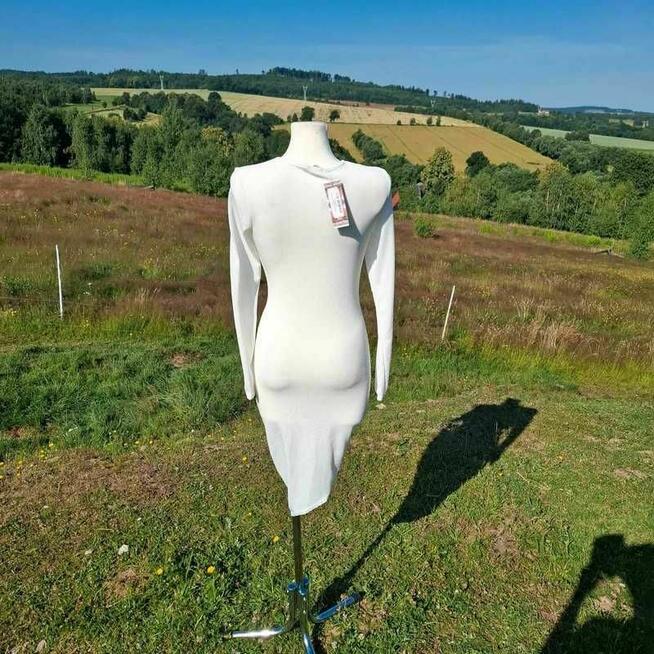 Biała sukienka Boohoo midi M nowa z metką kobieca elegancka