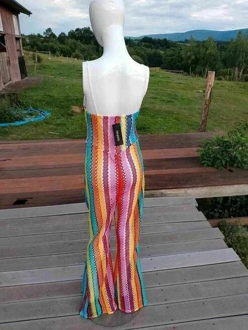 Kombinezon Boohoo M wielobarwny haft boho nowy z metką