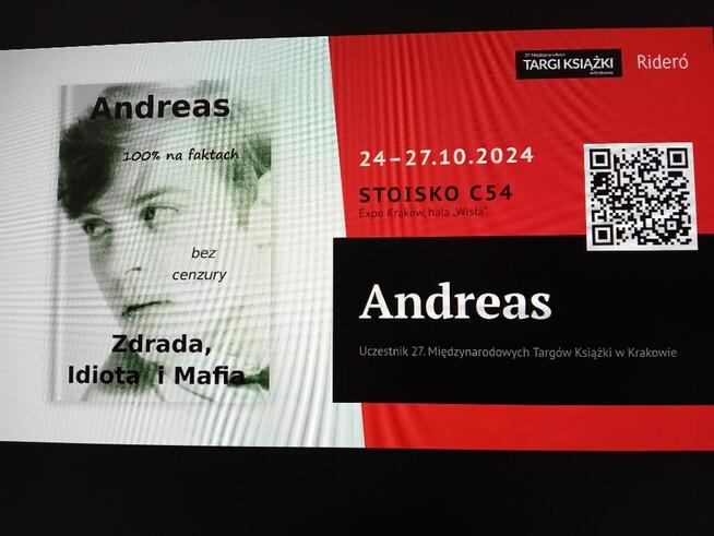 książka drukowana Zdrada, Idiota i Mafia, 600 str Andreas