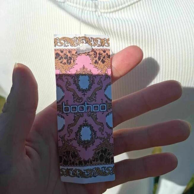 Biała sukienka Boohoo midi M nowa z metką kobieca elegancka