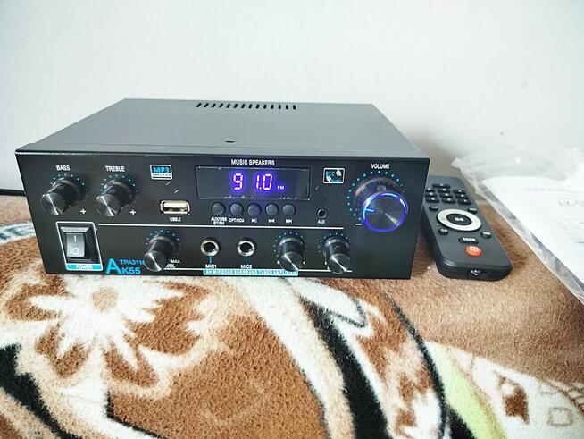NOWY Amplituner AK55 Bluetooth 5.0 Home Audio, 2.0 kanałów z