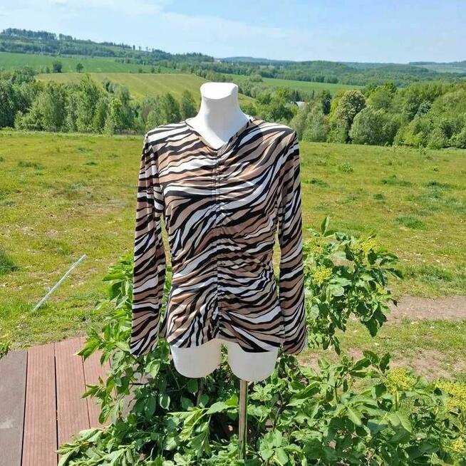 Bluzka Michael Kors M wzór zebra logowany zamek nowa bez metki
