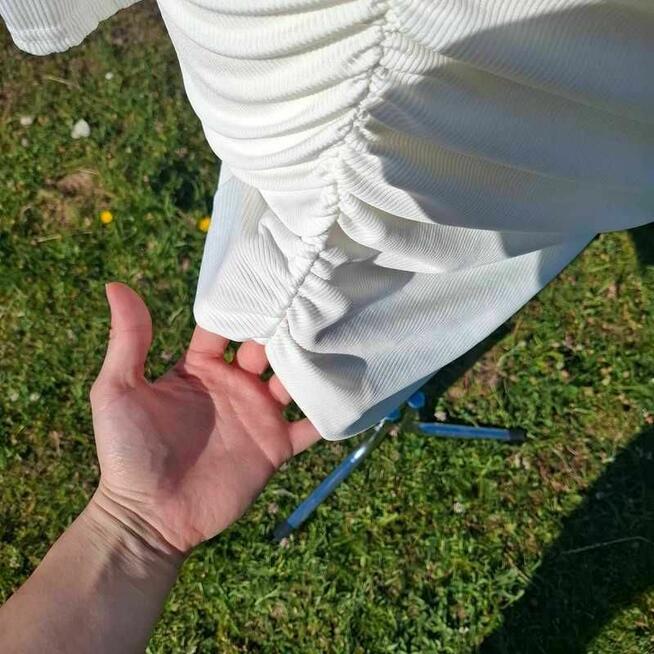 Biała sukienka Boohoo midi M nowa z metką kobieca elegancka