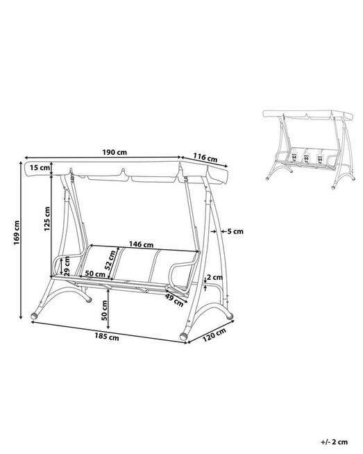 Huśtawka ogrodowa Metal Szary