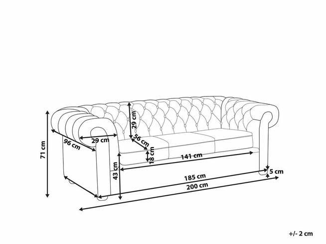 Sofa Fioletowa dla 3 osób