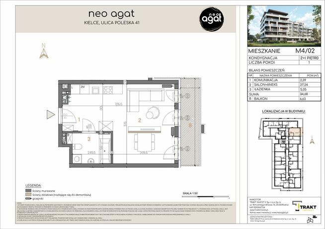 Apartament typu studio 950 metrów od Uniwersytetu Neo Agat