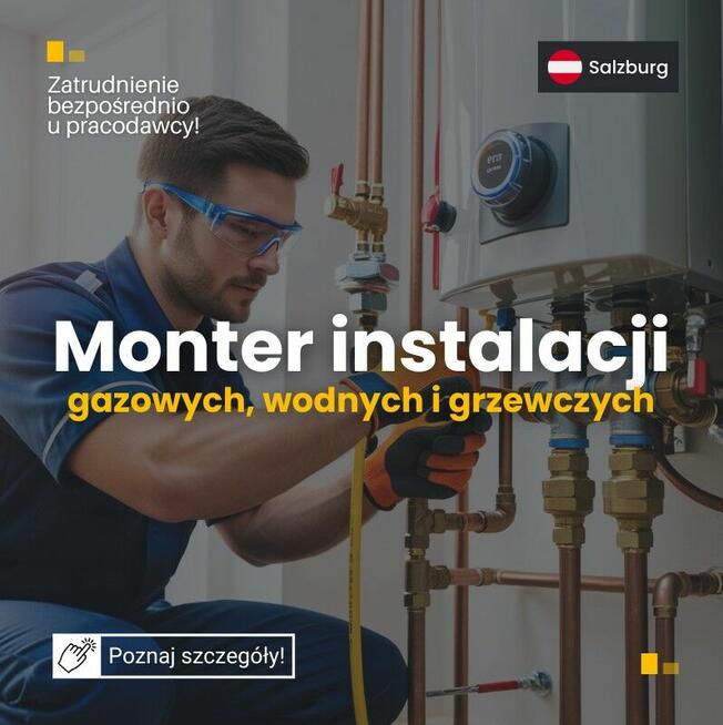 Monter instalacji: gaz, woda, CO - Austria