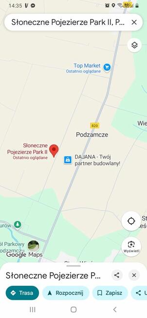 Działka budowlana Podzamcze powiat Łęczyński