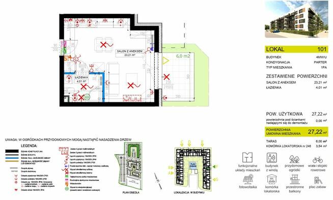 Kawalerka z dużym tarasem i ogródkiem 15 min od Poznania
