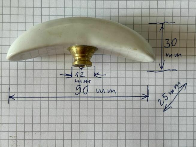 Gałka ceramiczna z gwintem mosiężnym (10 szt)