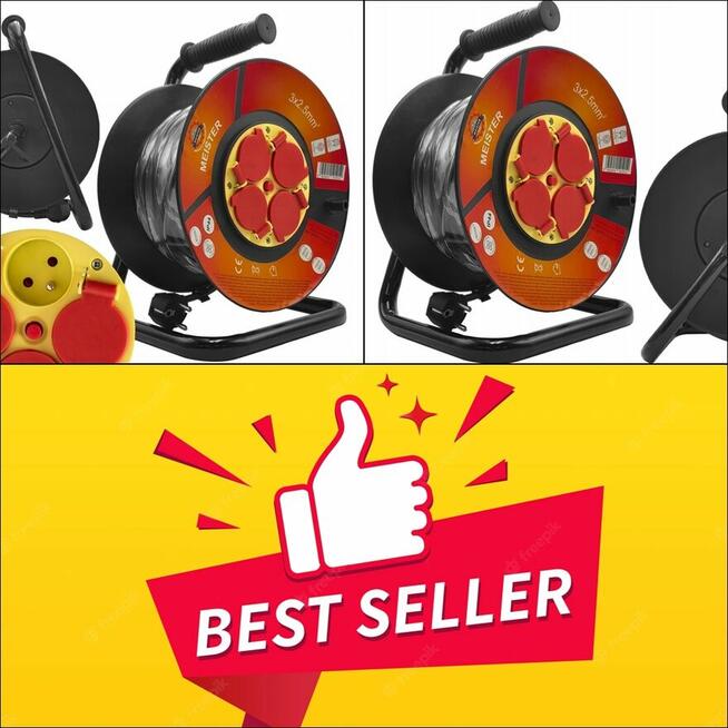 Przedłużacz na metalowym bębnie 50 m