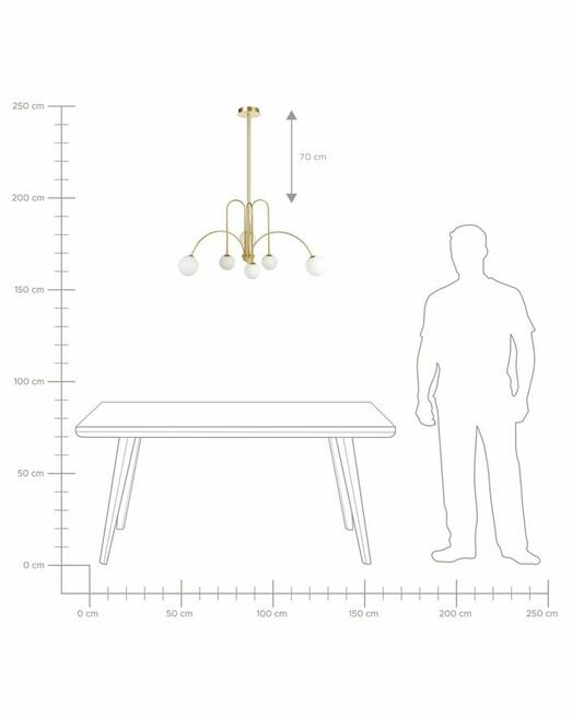 Żyrandol Metal Złoty