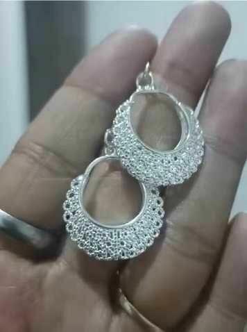 Kolczyki koła haft srebro próba 925