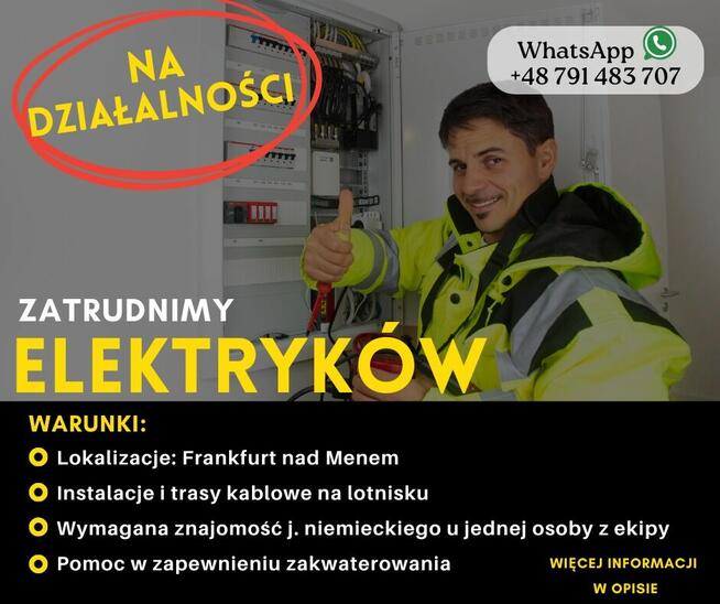 ELEKTRYK/FRANKFURT NAD MENEM (NIEMCY)/25 EUR/h