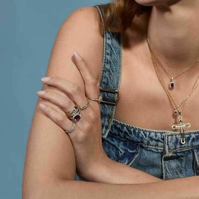 Pierścionek z brylantami i ametystem z żółtego złota 1.96 ct