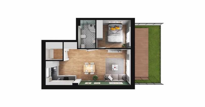 Bezczynszowe mieszkanie z ogródkiem 20 min od Poznania