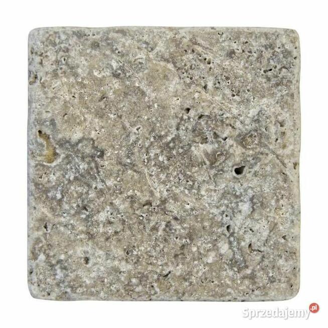 Płytki Trawertyn Silver Ash bębnowany 10x10x1 cm