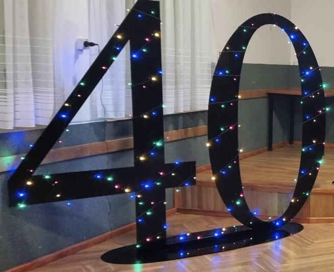 Wynajem 250 zł, dekoracyjna liczba 40, Wys. 170 cm, malowana