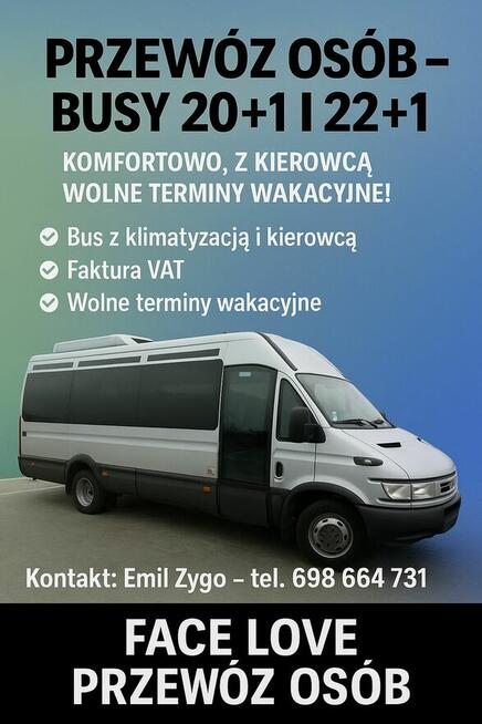 Przewóz Osób - busy 20+1 i 22+1 - wolne terminy wakacyjne