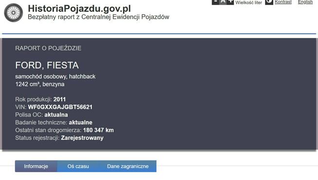 Ford Fiesta Benzyna Zarejestrowany Ubezpieczony