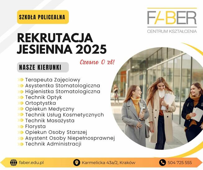 Rekrutacja 2025 do szkoły policealnej. Nauka za darmo