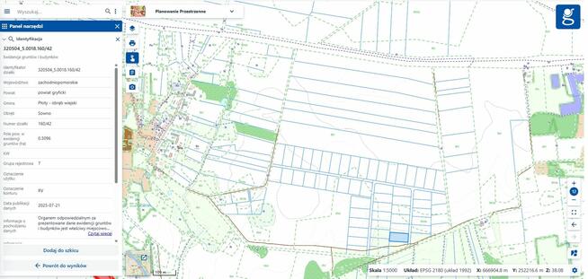 Działka budowlana 72-310 Sowno Zachodniopomorskie = 3096 m2