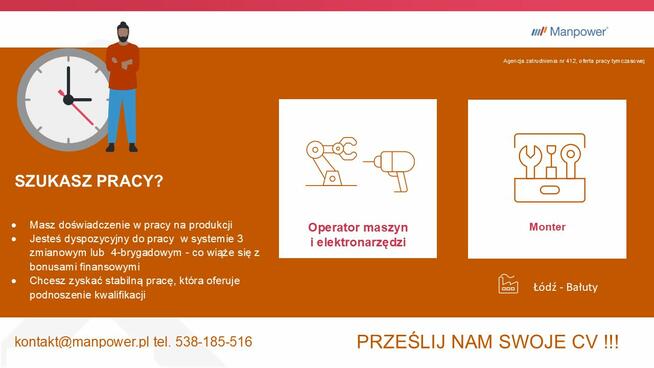 Monter/Pracownik stolarni/Operator