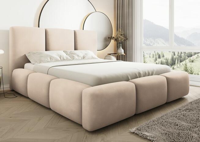 Łóżko Tapicerowane Bubble Masywne Miękkie Zagłowie 200x200