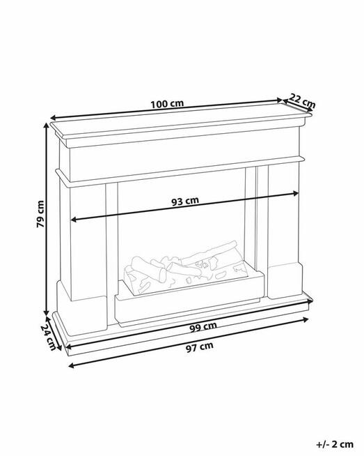 Kominek elektryczny z funkcją grzania z pilotem Biały