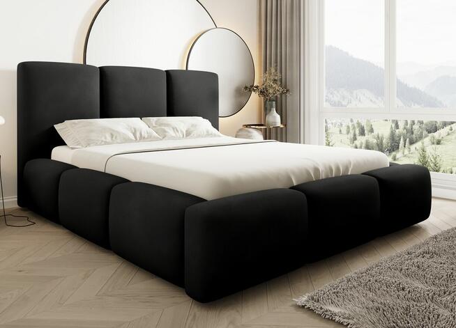 Łóżko Tapicerowane Bubble Masywne Miękkie Zagłowie 200x200