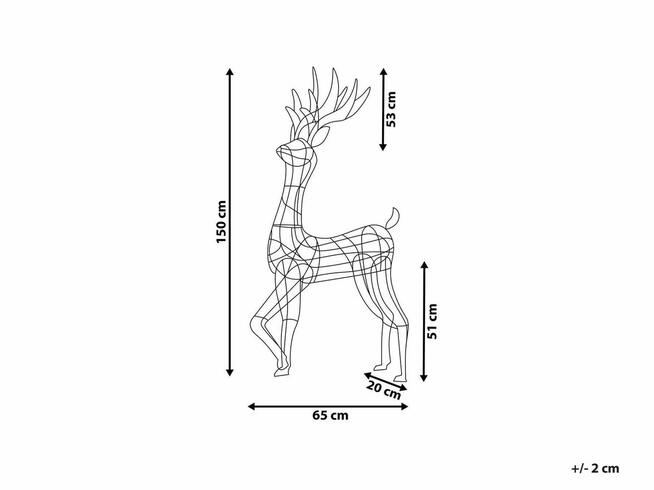 Dekoracja ogrodowa LED Renifer 150 cm Srebrny