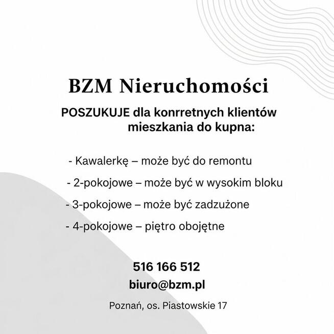 Kupię mieszkanie 1 pokojowe Poznań