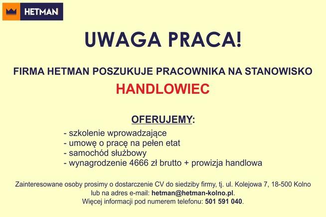 zatrudnimy handlowca
