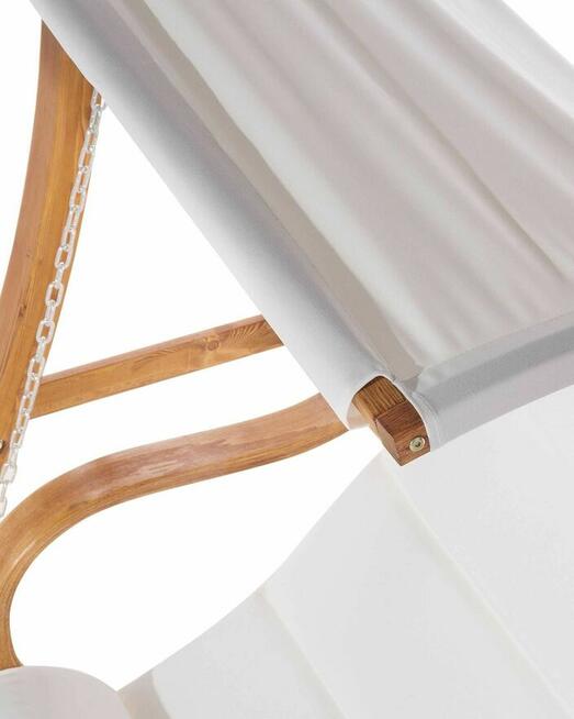 Zadaszona huśtawka ogrodowa z drewna modrzewiowego