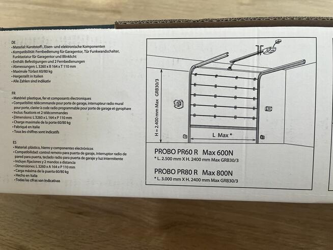 Napęd do bram garażowych, Home Life KIT PROBO 60 R